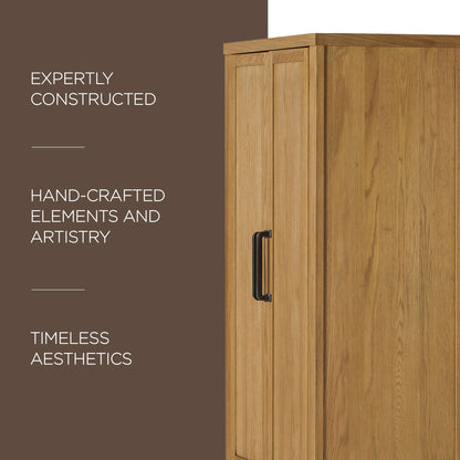 Maven Lane Vaughn Rustic Wooden Cabinet in Weathered Natural Finish