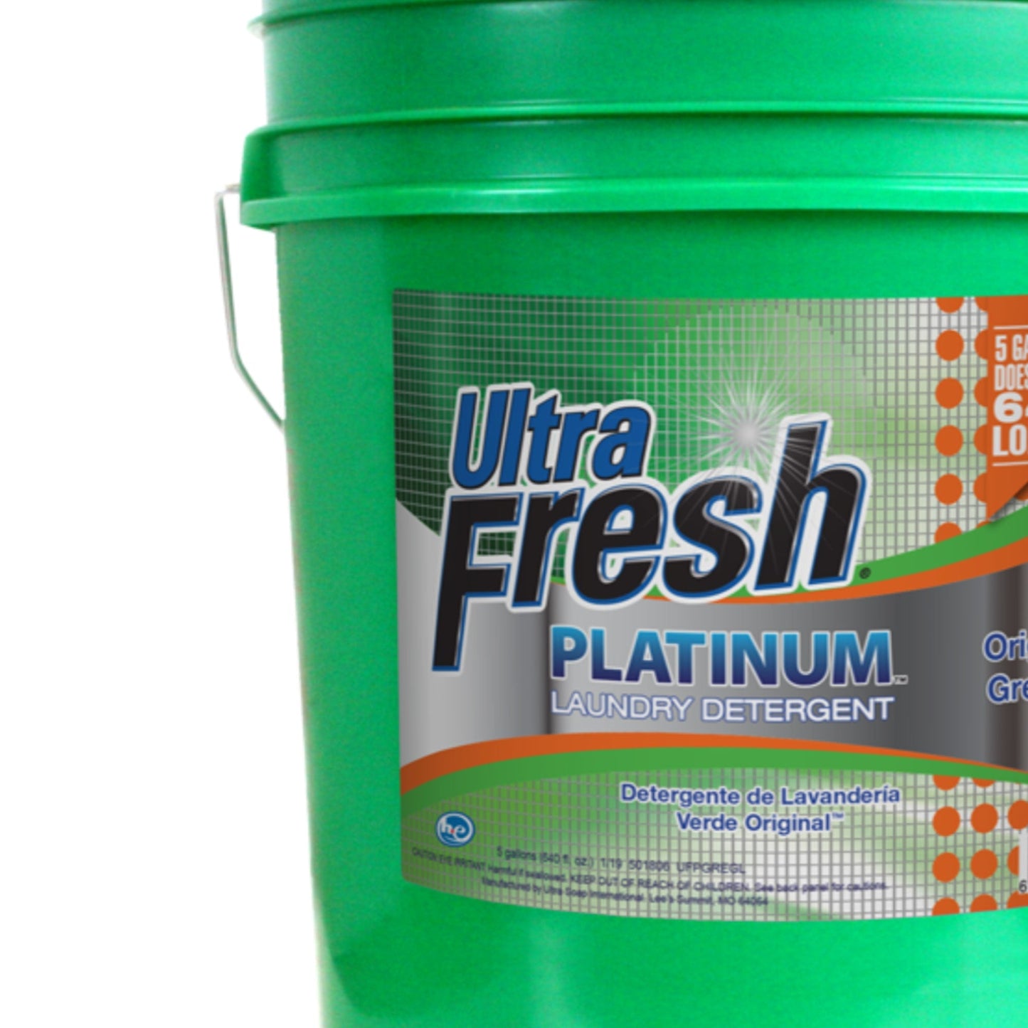 Ultra Fresh 3X Platinum 5 Gal Laundry Detergent, Up to 640 Loads, Original Green