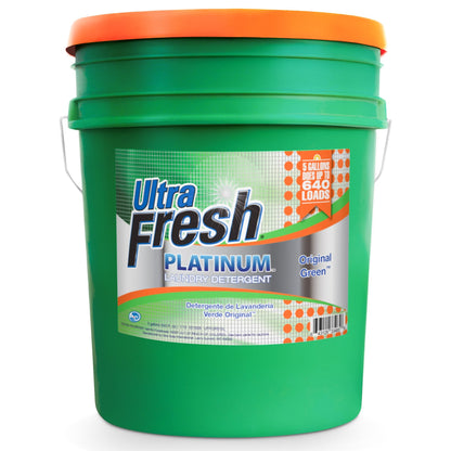 Ultra Fresh 3X Platinum 5 Gal Laundry Detergent, Up to 640 Loads, Original Green