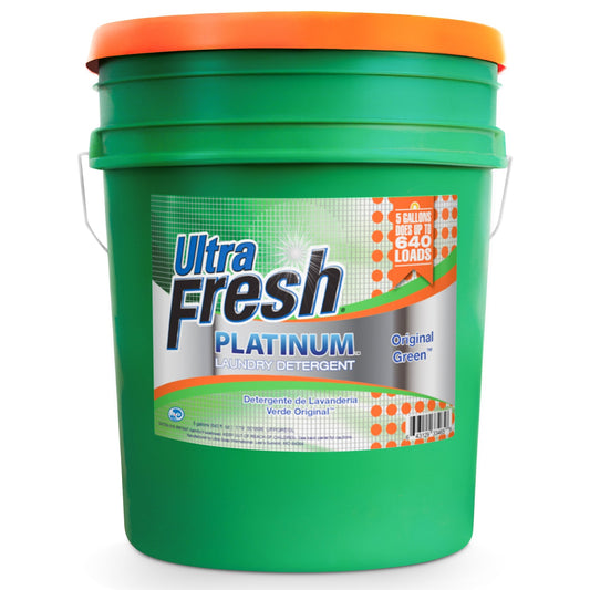 Ultra Fresh 3X Platinum 5 Gal Laundry Detergent, Up to 640 Loads, Original Green
