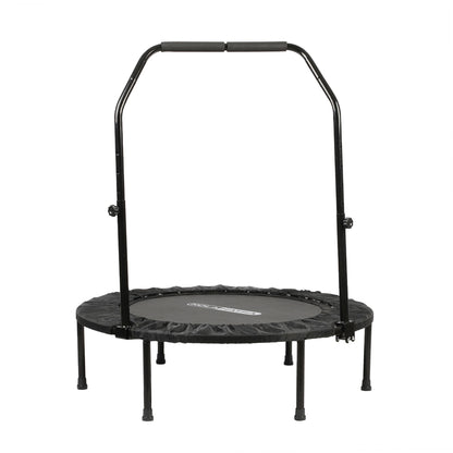 HolaHatha 40" Mini Trampoline Fitness Rebounder with Adjustable Handle, Black