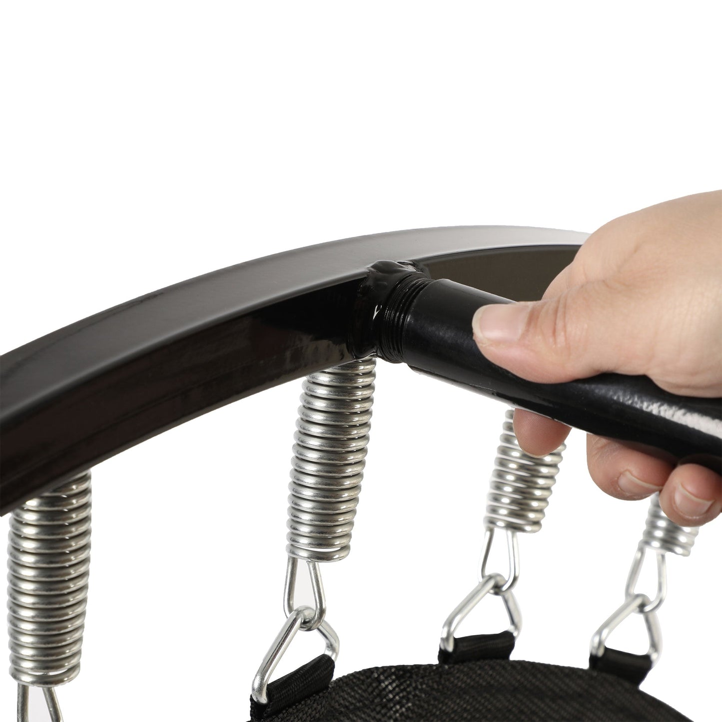 HolaHatha 36 Inch Foldable Mini Trampoline Fitness Rebounder w/Adjustable Handle