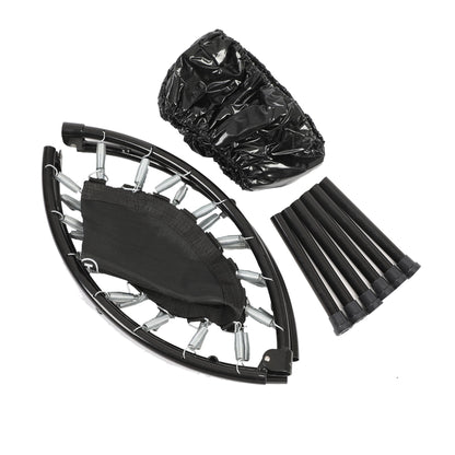 HolaHatha 36 Inch Foldable Mini Trampoline Fitness Rebounder w/Adjustable Handle