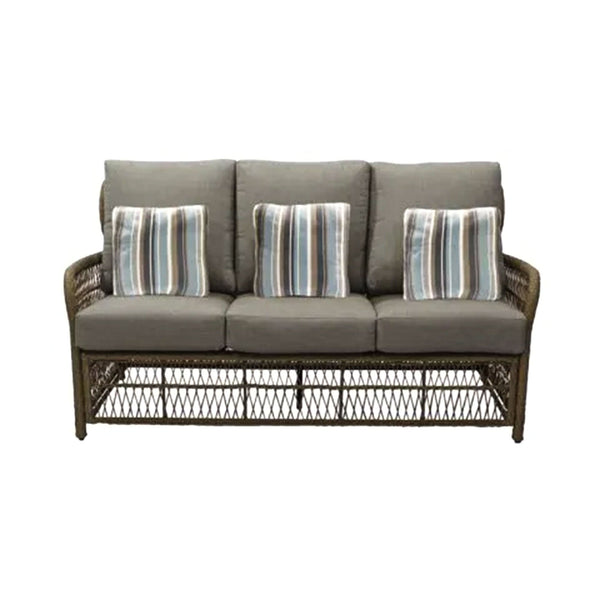 Four Seasons Courtyard Positano 3 Seater All Weather Wicker Loveseat, Beige