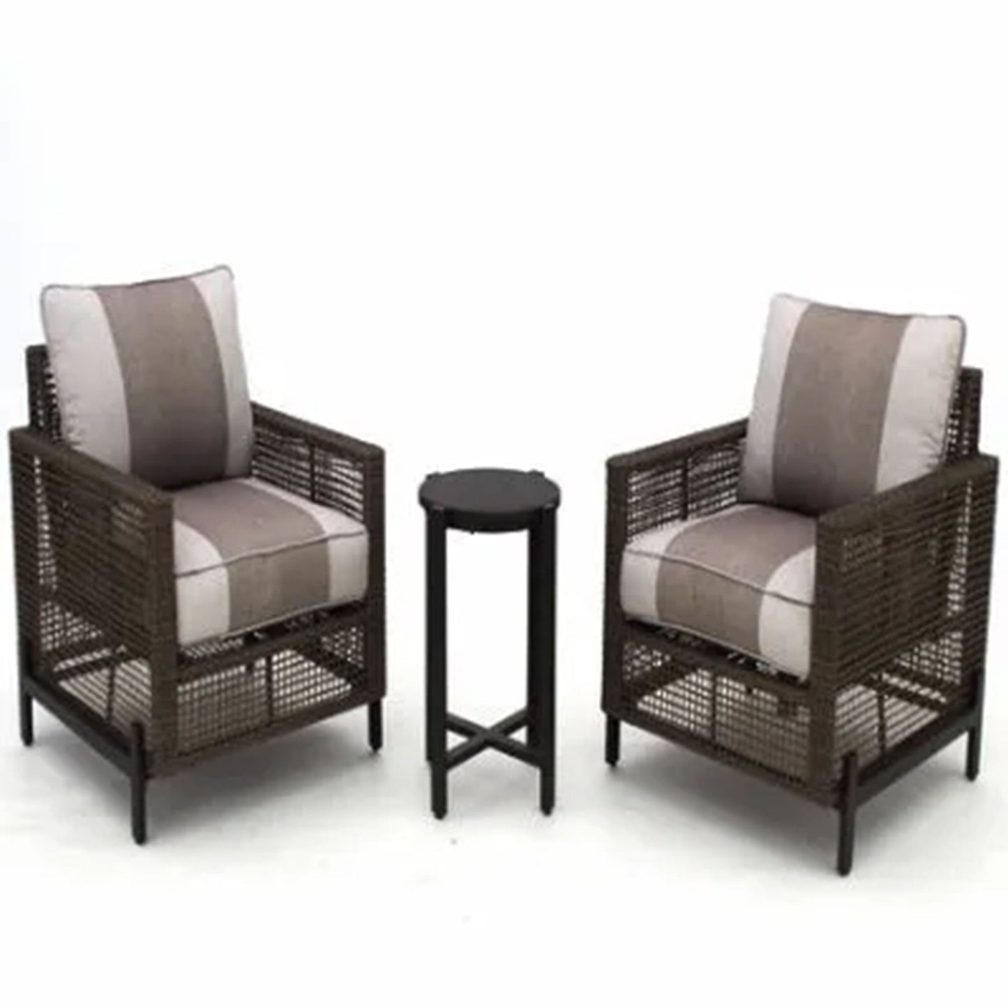 Four Seasons Courtyard Radde 3 Piece Woven Wicker Deep Seating Chat Set, Beige