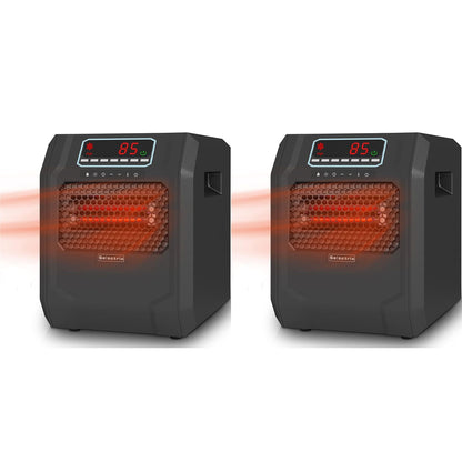 VOLTORB Portable Corded Electric Space Heater w/3 Heat Settings, Black (2 Pack)