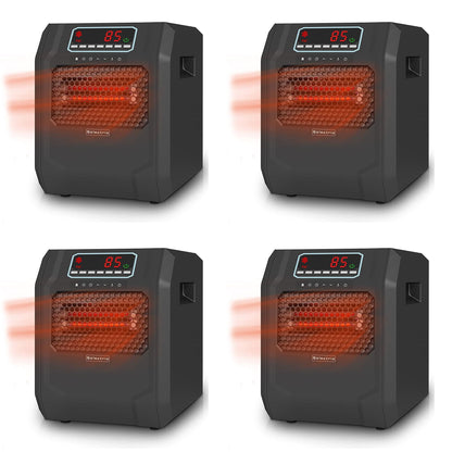 VOLTORB Portable Corded Electric Space Heater w/3 Heat Settings, Black (4 Pack)