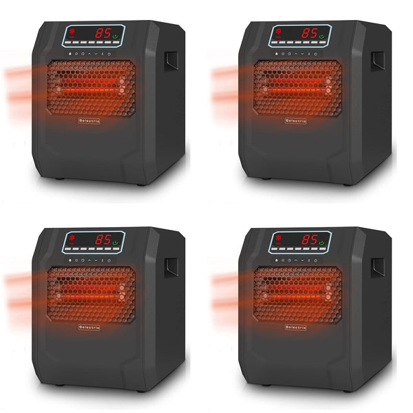 VOLTORB Portable Corded Electric Space Heater w/3 Heat Settings, Black (4 Pack)