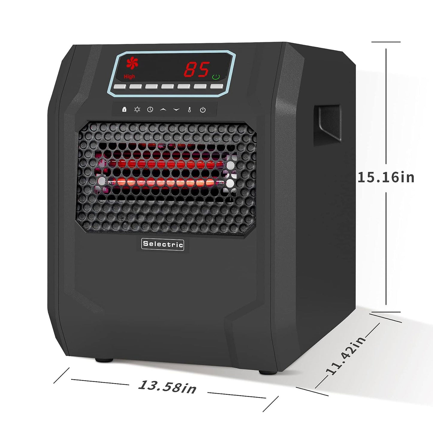 VOLTORB Portable Corded Electric Space Heater w/3 Heat Settings, Black (4 Pack)