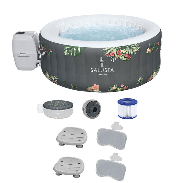 Bestway Hot Tub + Bestway Spa Seat (2 Pack)  + Bestway Headrest Pillows (2 Pack)