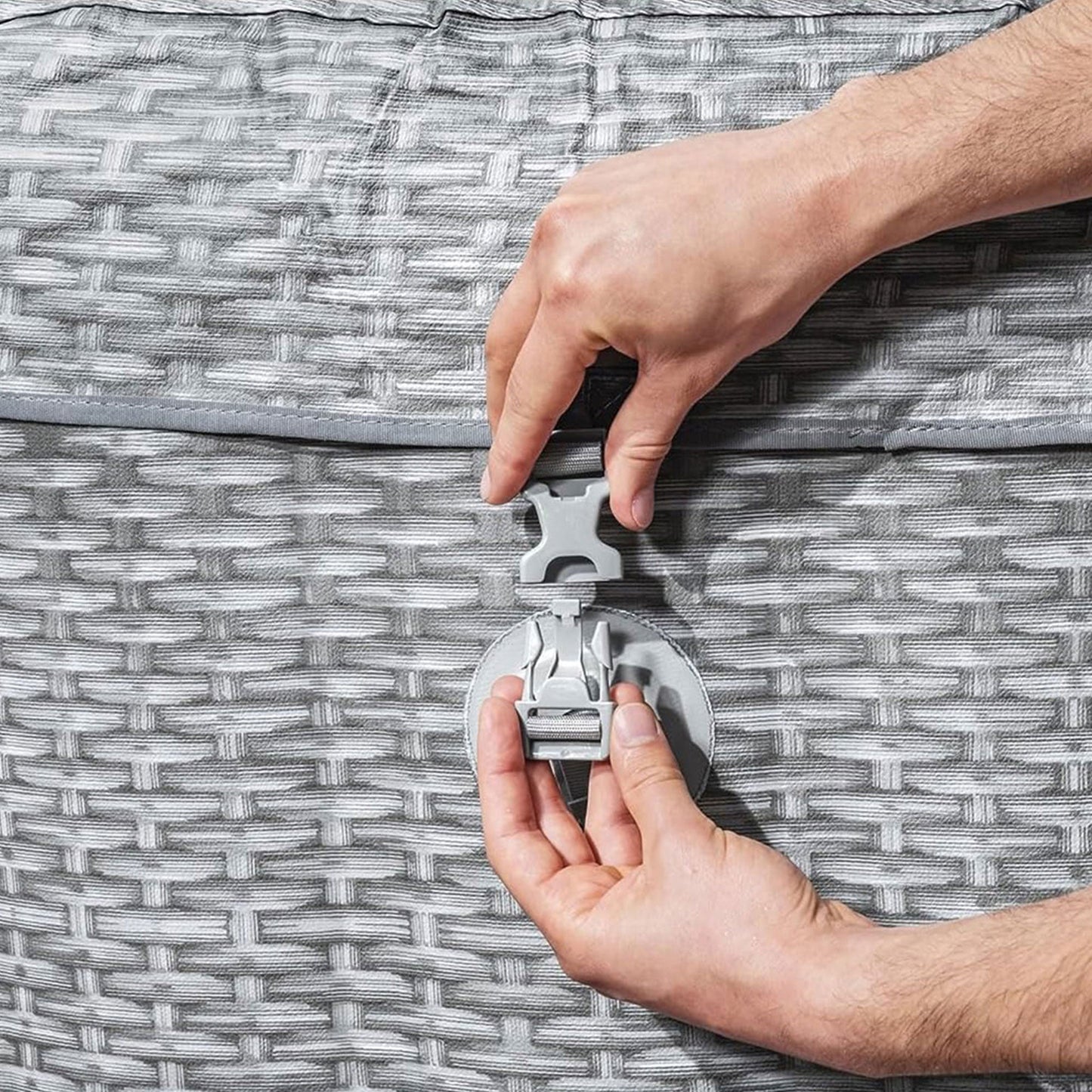 Bestway Coleman Sicily AirJet Inflatable Round Hot Tub with 2 SaluSpa Seat, Gray