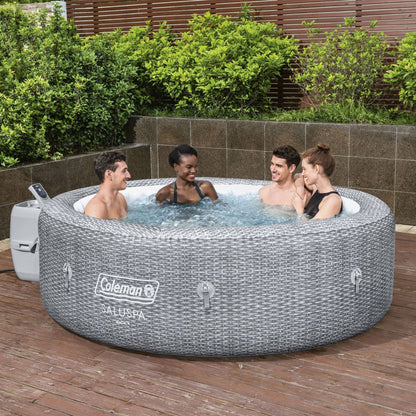 Bestway Coleman Sicily AirJet Inflatable Round Hot Tub with 6 SaluSpa Seat, Gray