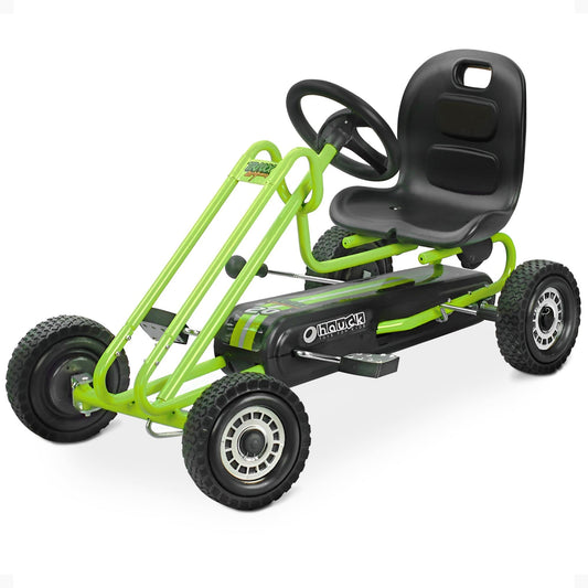 hauck Lightning Ergonomic Pedal Ride On Go Kart Toys for Boys and Girls, Green