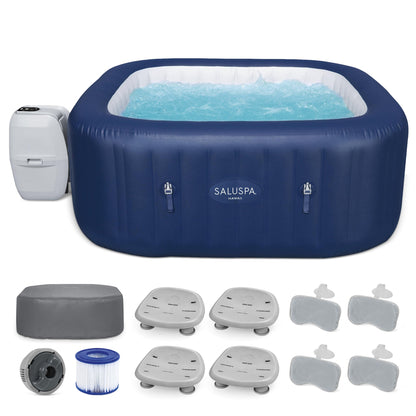 Bestway SaluSpa Hot Tub + Bestway Spa Seat (4 Pack)  + Bestway Pillows (2 Pack)