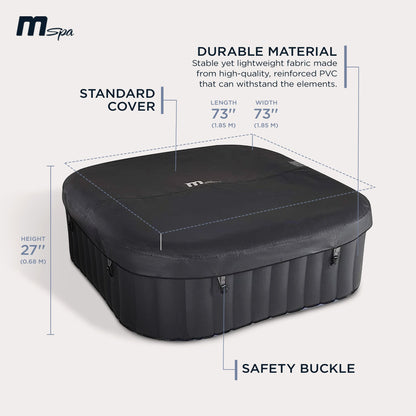 MSpa Square Inflatable Bubble Massage Spa, 4 to 6 Person Outdoor Hot Tub, Tekapo