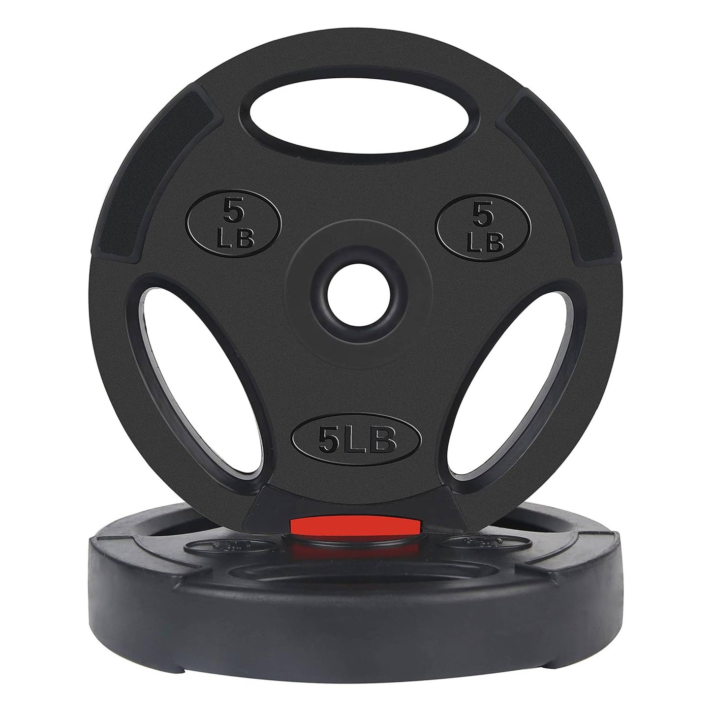 Signature Fitness Standard 5 Pound Coded Olympic Weight Plate, Black (Set of 2)