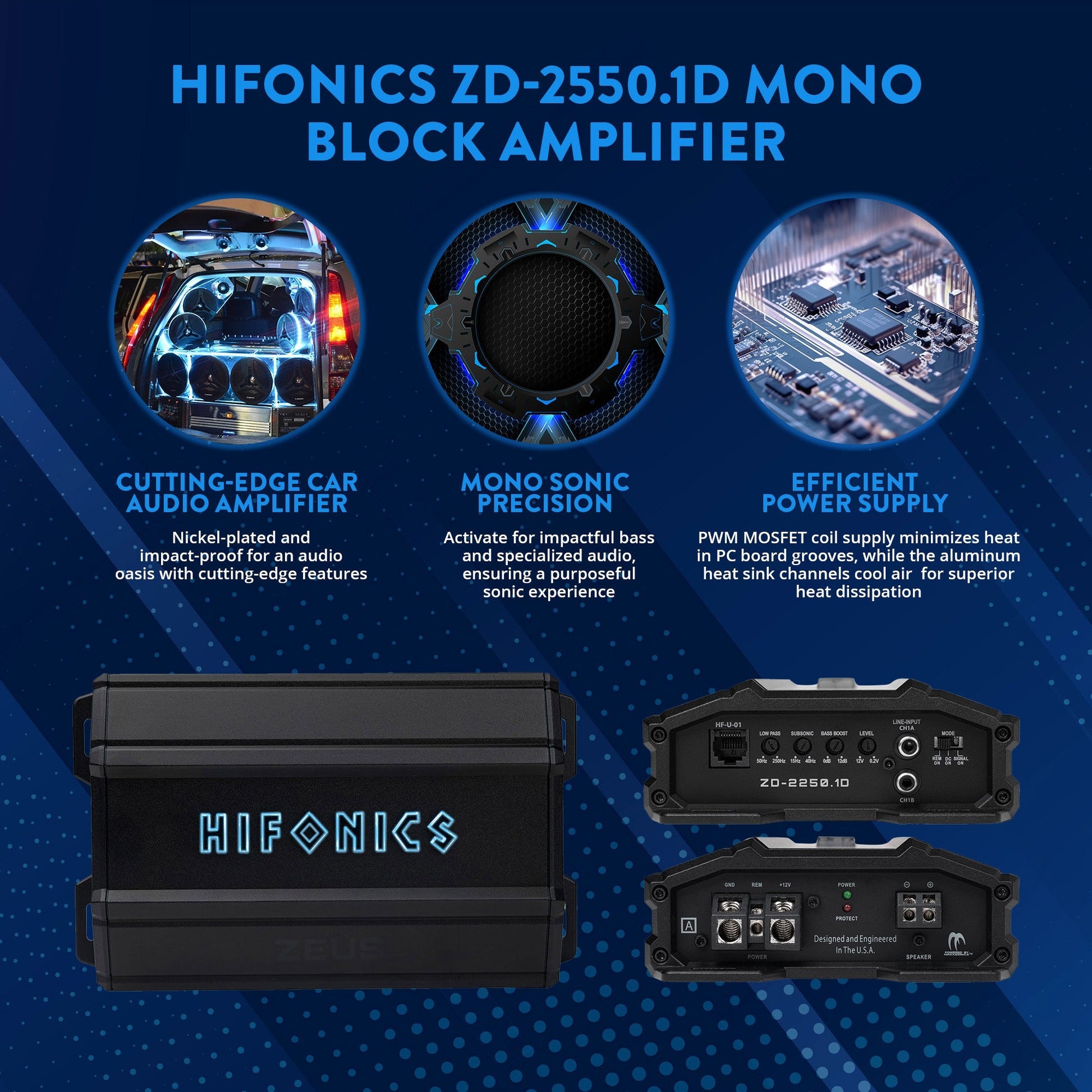 Hifonics Zeus Delta 2550 Watt Mono Block Mobile Car Amplifier, ZD-2550.1D, Black - Find Fresh Goods