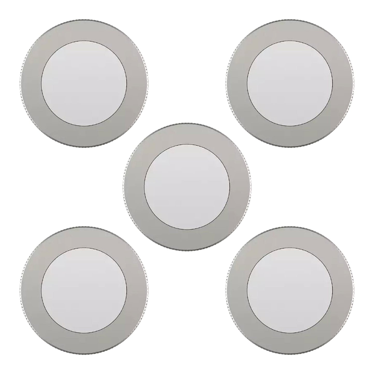 GE Dimmable Modern Corded Electric Plastic LED Puck Lights, Set of 5, Silver