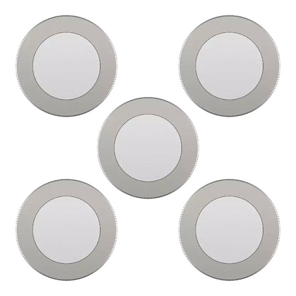 GE Dimmable Modern Corded Electric Plastic LED Puck Lights, Set of 5, Silver