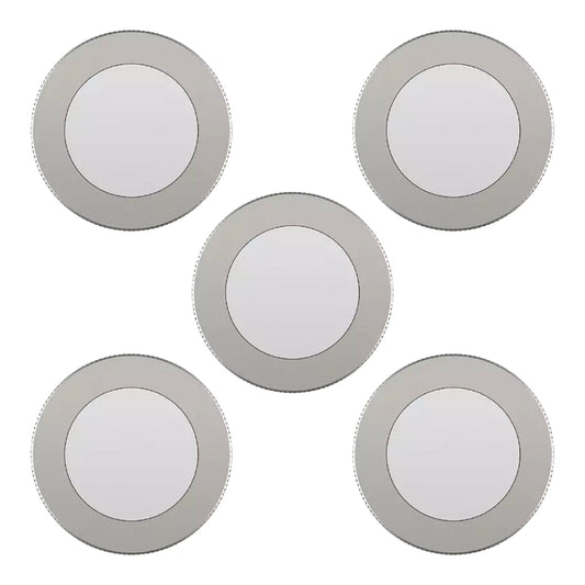 GE Dimmable Modern Corded Electric Plastic LED Puck Lights, Set of 5, Silver