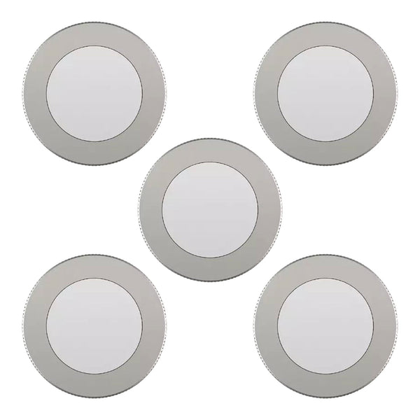 GE Dimmable Modern Corded Electric Plastic LED Puck Lights, Set of 5, Silver