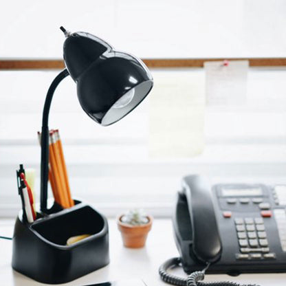 Globe Electric LED Integrated Goose Neck Desk Lamp with USB Port and Organizer