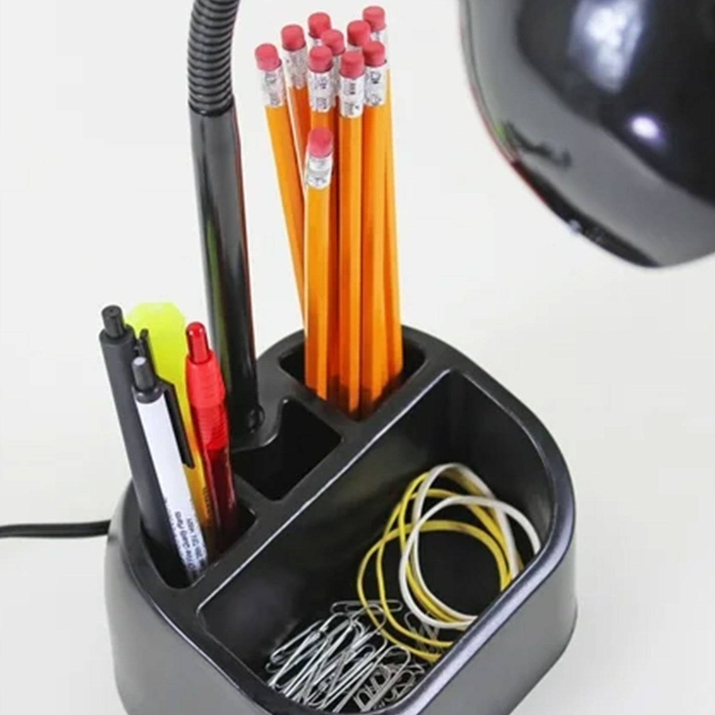 Globe Electric LED Integrated Goose Neck Desk Lamp with USB Port and Organizer