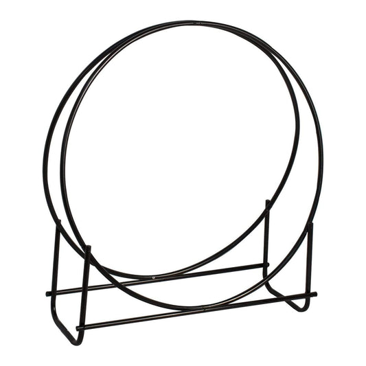 Panacea 40 Inch Thick Tubular Steel Hoop Style Log Rack for Wood Stacking, Black