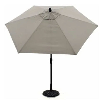 Four Seasons Courtyard 9' Round Sling Fabric Highland Market Umbrella, Gray