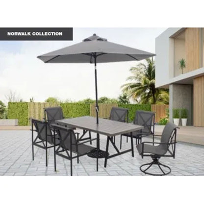 Four Seasons Courtyard 9 Foot Norwalk Market Umbrella with Push Button Tilt