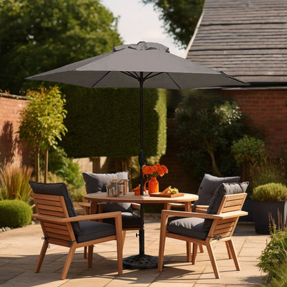 Four Seasons Courtyard 9 Foot Norwalk Market Umbrella with Push Button Tilt