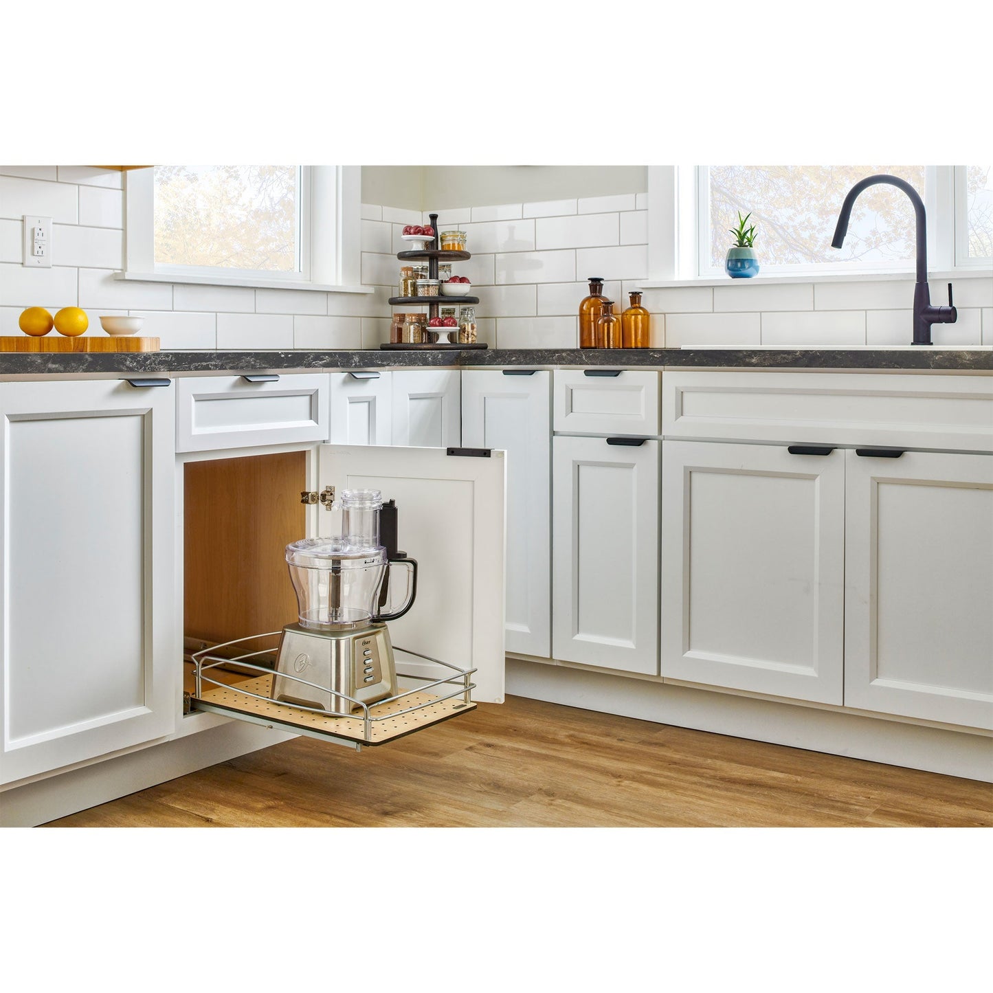 Rev-A-Shelf Solid Bottom Pullout Base Soft-close Cabinet Organizer, 54BK-18SC-1