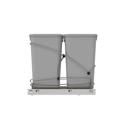Rev-A-Shelf Double 27 qt. Pullout Trash Containers, Gray, 54WC-1527SC-17-1