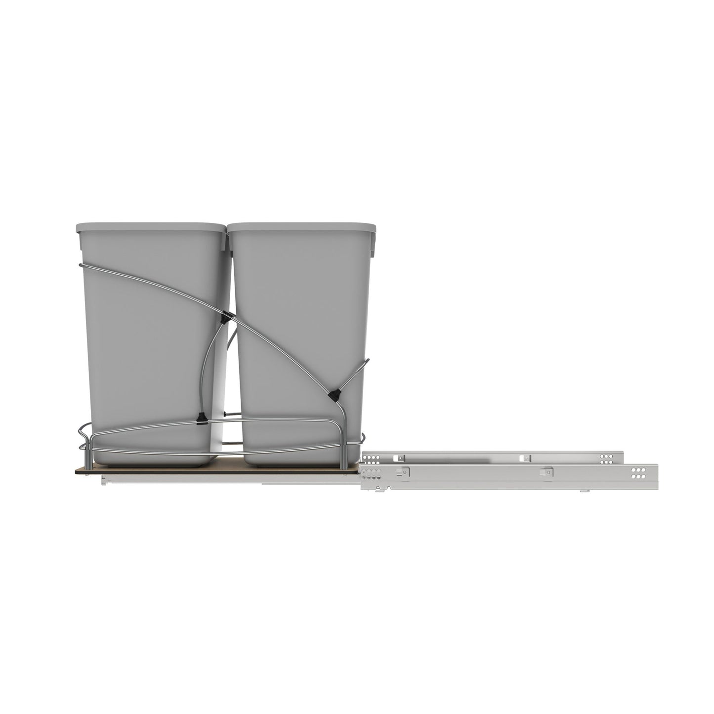 Rev-A-Shelf Double 27 qt. Pullout Trash Containers, Gray, 54WC-1527SC-17-1