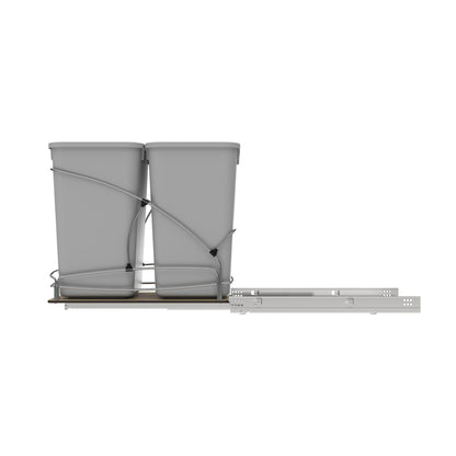 Rev-A-Shelf Double 27 qt. Pullout Trash Containers, Gray, 54WC-1527SC-17-1