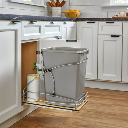 Rev-A-Shelf Single 35 qt. Pullout Trash Container, Gray, 54WC-1535SC-17-1