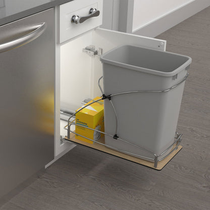 Rev-A-Shelf Single 35 qt. Pullout Trash Container, Gray, 54WC-1535SC-17-1