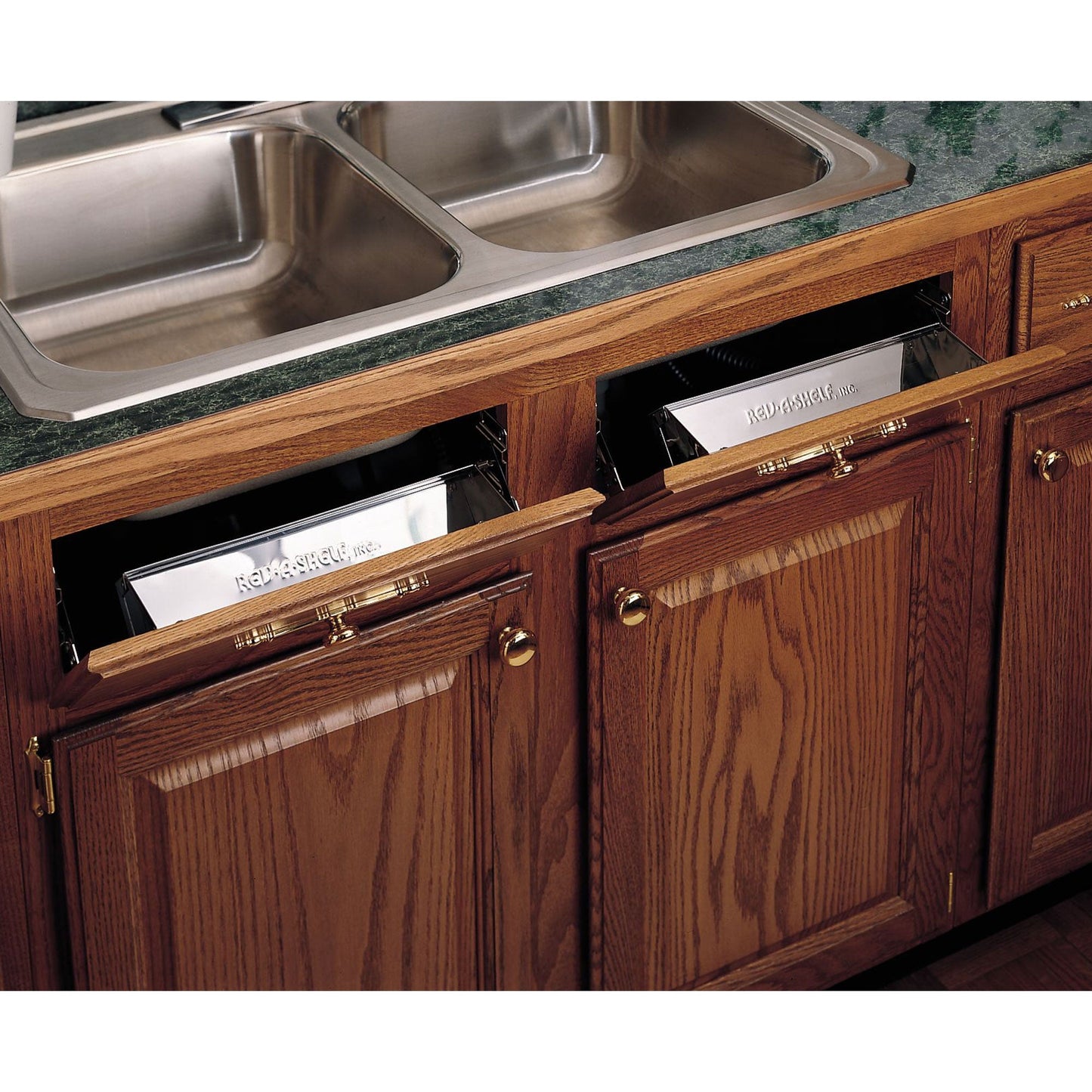 Rev-A-Shelf 11.25" Tip Out Tray Soft-close for Sink Base Cabinet, 6581-11SS-SC-1