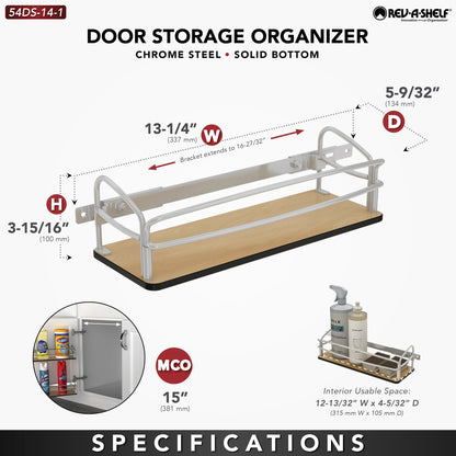 Rev-A-Shelf Base Cabinet Heavy Duty Door Mounted Storage Organizer, 54DS-14-1