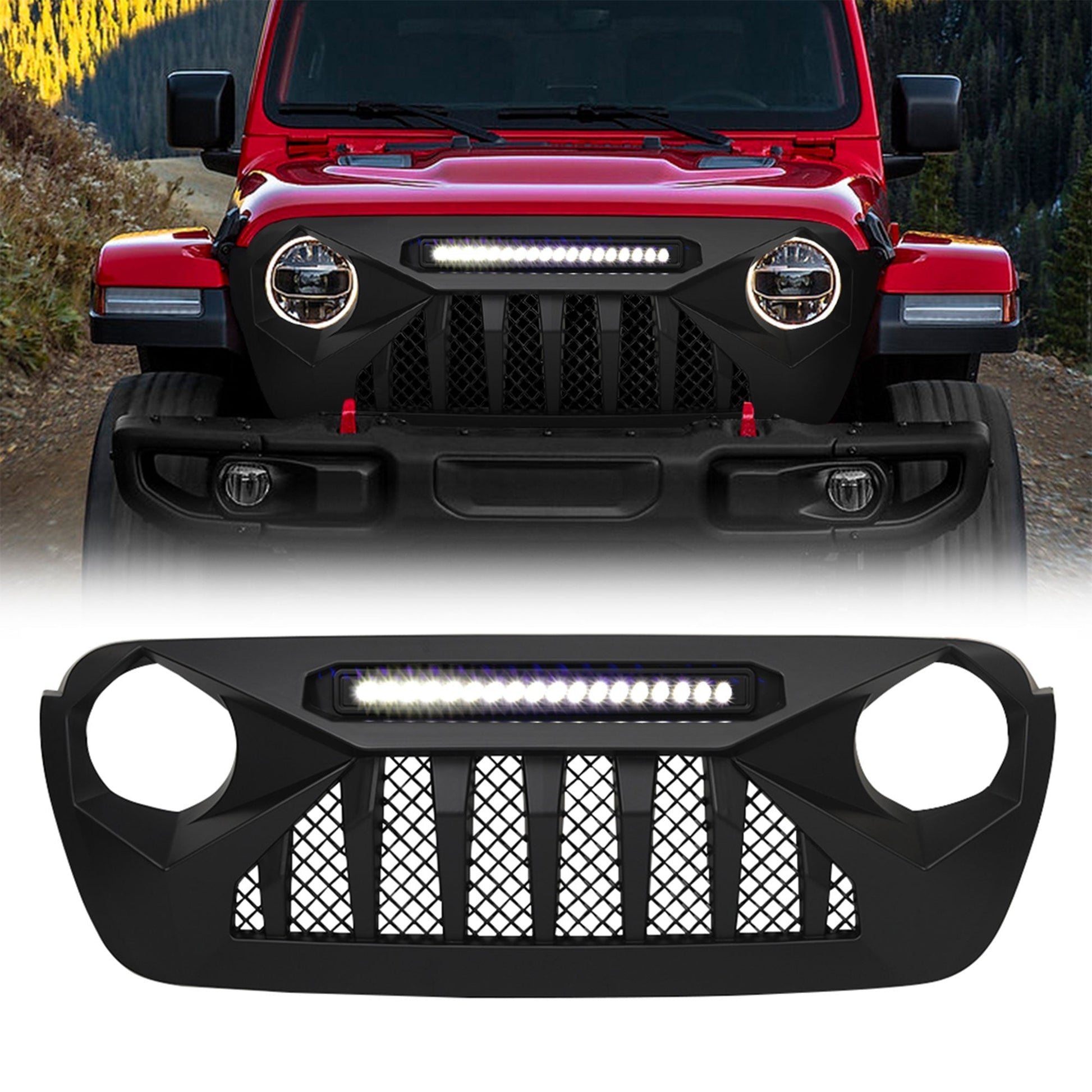 AMERICAN MODIFIED Demon Grille Compatible with 18-21 Wrangler JL & Gladiator JT - Find Fresh Goods