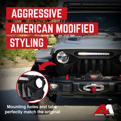 AMERICAN MODIFIED Demon Grille Compatible with 18-21 Wrangler JL & Gladiator JT - Find Fresh Goods