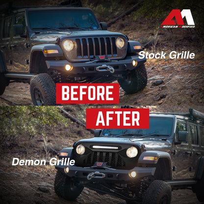 AMERICAN MODIFIED Demon Grille Compatible with 18-21 Wrangler JL & Gladiator JT - Find Fresh Goods