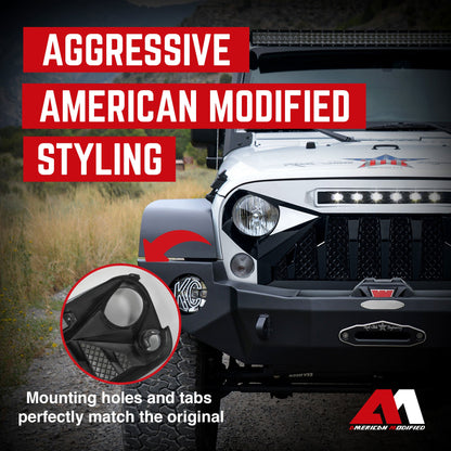 American Modified Front Gladiator Grille Compatible with 07-18 Jeep Wrangler JK - Find Fresh Goods