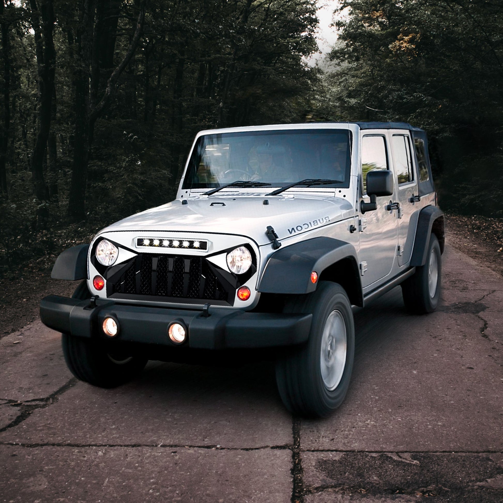 American Modified Front Gladiator Grille Compatible with 07-18 Jeep Wrangler JK - Find Fresh Goods