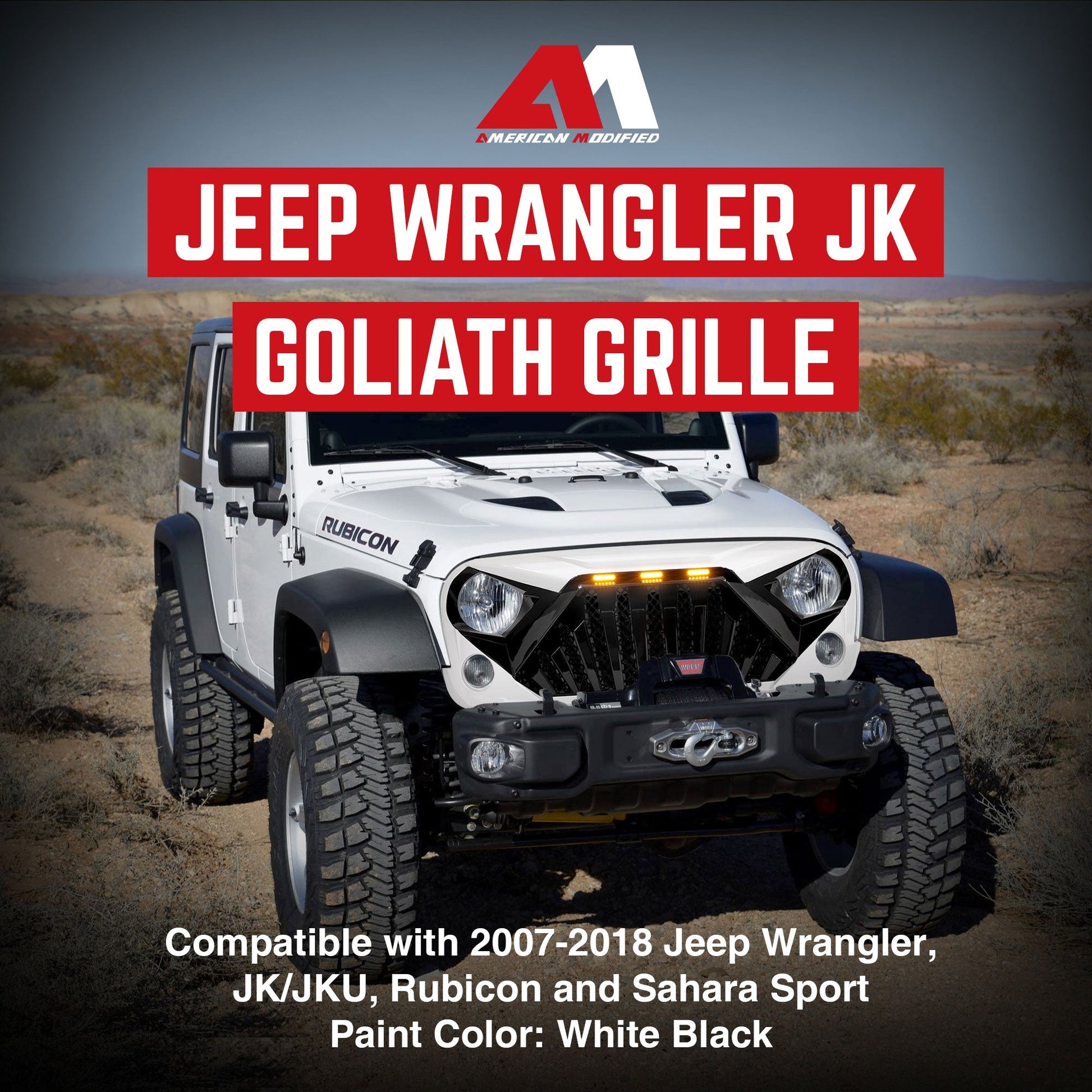 American Modified Goliath Grille Compatible with 2007-2018 Jeep Wrangler JK - Find Fresh Goods