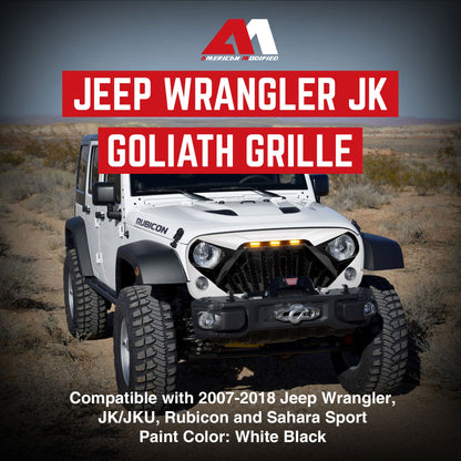 American Modified Goliath Grille Compatible with 2007-2018 Jeep Wrangler JK - Find Fresh Goods