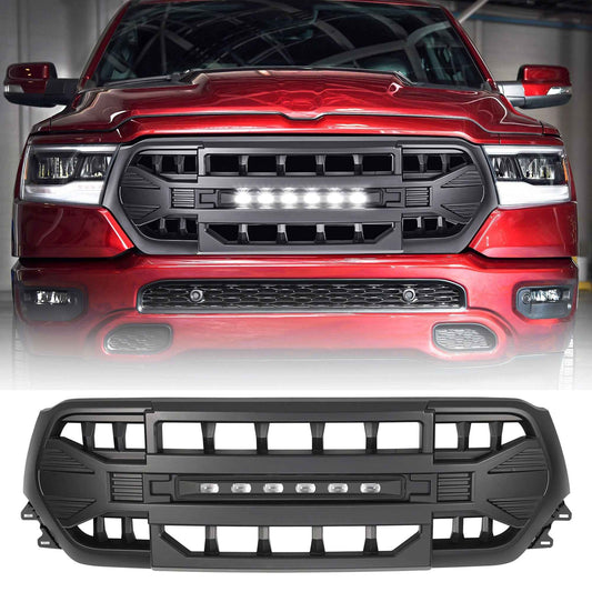 AMERICAN MODIFIED Armor Grille w/Off Road Lights for 2019 to 2024 Dodge Ram 1500