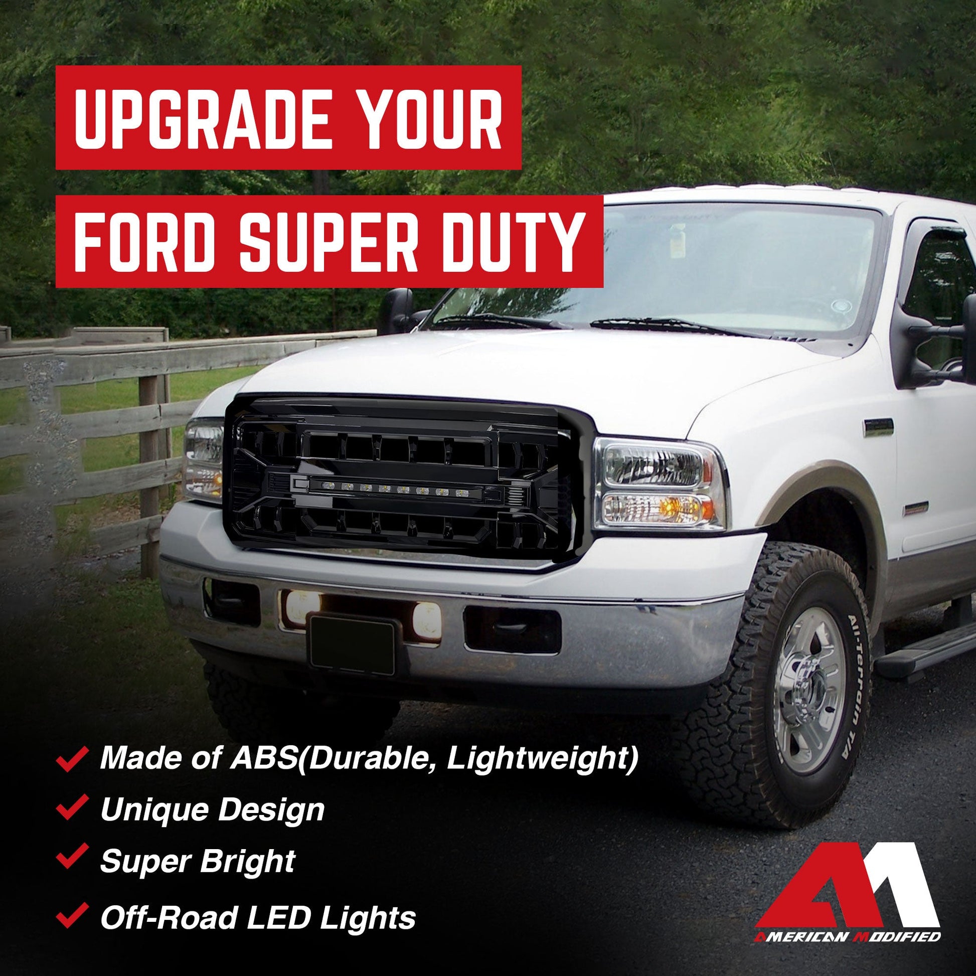 AMERICAN MODIFIED Armor Grille for 2011 to 2016 Ford F250 with Off Road Lights - Find Fresh Goods