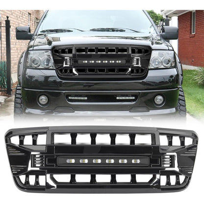 AMERICAN MODIFIED Front Grille Compatible with 2004-2008 Ford F150, Glossy Black - Find Fresh Goods