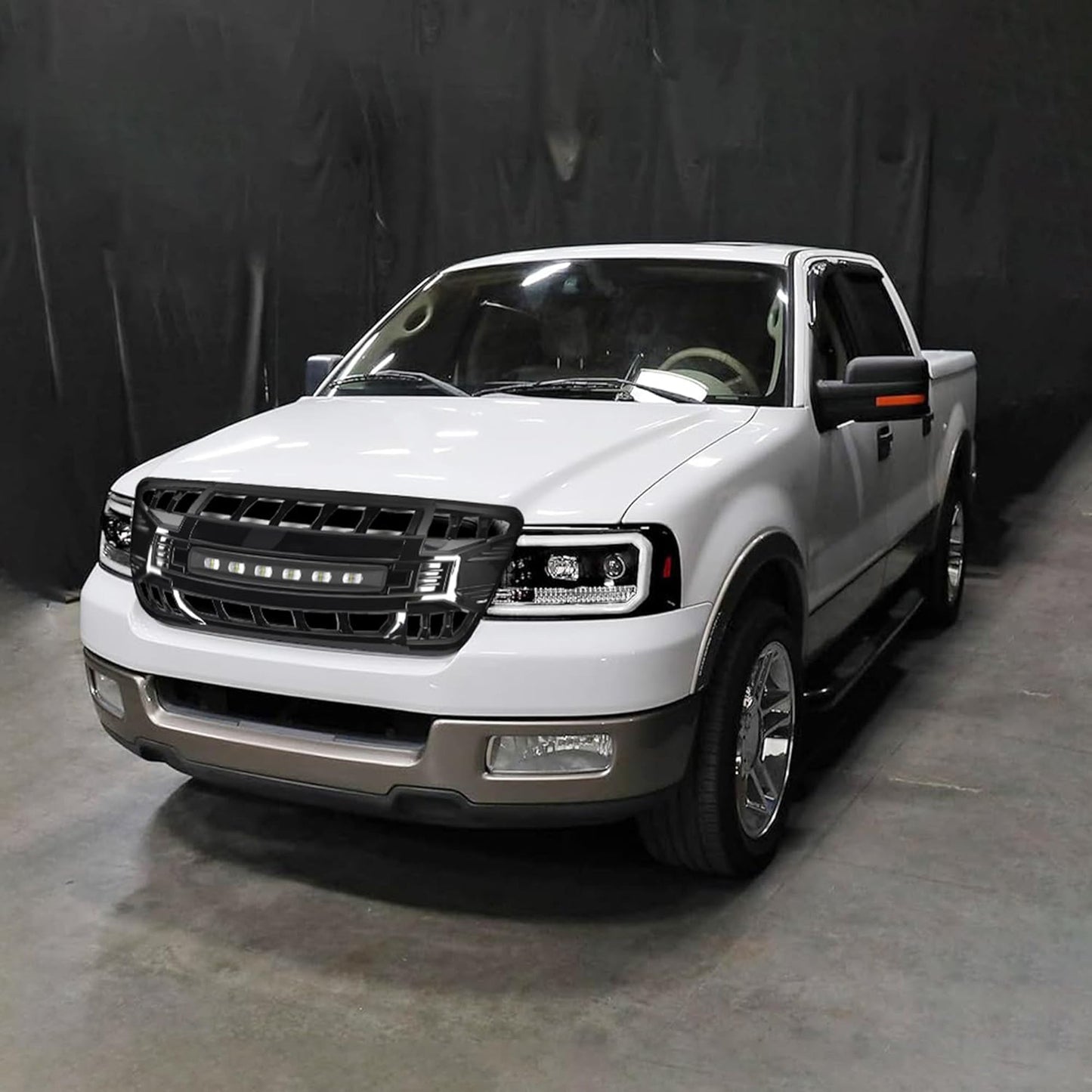 AMERICAN MODIFIED Front Grille Compatible with 2004-2008 Ford F150, Glossy Black - Find Fresh Goods